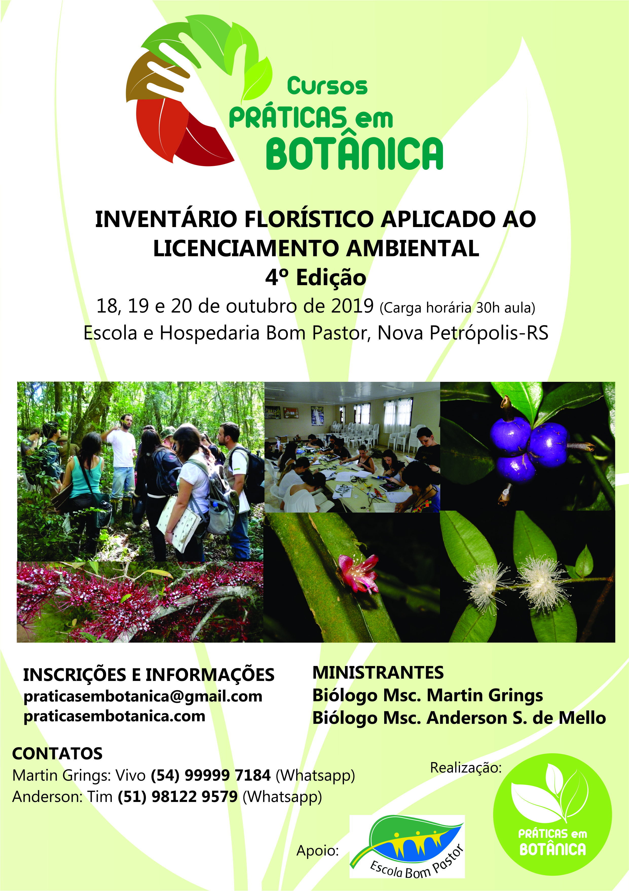 Cartaz Inventário Florístico - Nova Petrópolis outubro 2019